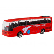 Автобус "Автопанорама", красный, 1/90, свет, звук, инерция, в/к 22*13,5*5,8 см