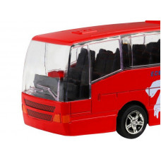 Автобус "Автопанорама", красный, 1/90, свет, звук, инерция, в/к 22*13,5*5,8 см