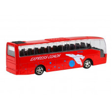 Автобус "Автопанорама", красный, 1/90, свет, звук, инерция, в/к 22*13,5*5,8 см