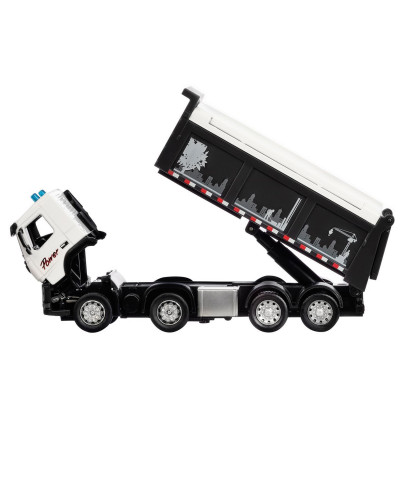 Машина "АВТОПАНОРАМА" Volvo самосвал, белый, 1/50, свет, звук, в/к 28*14*10 см