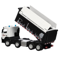 Машина "АВТОПАНОРАМА" Volvo самосвал, белый, 1/50, свет, звук, в/к 28*14*10 см