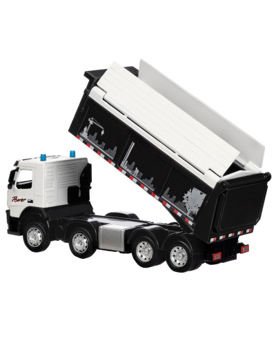 Машина "АВТОПАНОРАМА" Volvo самосвал, белый, 1/50, свет, звук, в/к 28*14*10 см