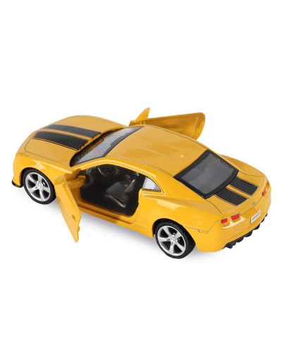Машина "АВТОПАНОРАМА" Chevrolet Camaro SS, желтый, 1/43, инерция, откр. двери, в/к 17,5*12,5*6,5 см