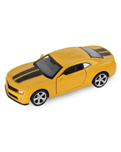 Машина "АВТОПАНОРАМА" Chevrolet Camaro SS, желтый, 1/43, инерция, откр. двери, в/к 17,5*12,5*6,5 см