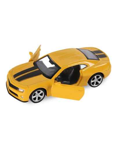 Машина "АВТОПАНОРАМА" Chevrolet Camaro SS, желтый, 1/43, инерция, откр. двери, в/к 17,5*12,5*6,5 см