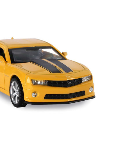 Машина "АВТОПАНОРАМА" Chevrolet Camaro SS, желтый, 1/43, инерция, откр. двери, в/к 17,5*12,5*6,5 см