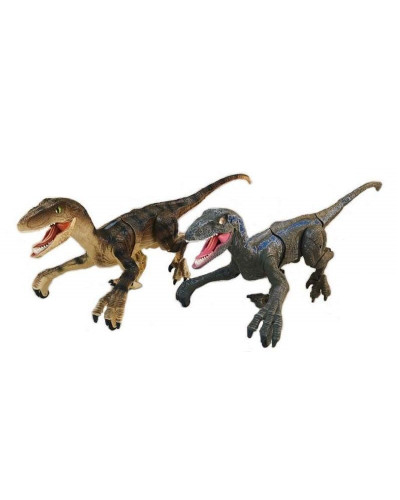 Радиоуправляемый динозавр SUNMIR Велоцираптор (синий), звук, свет