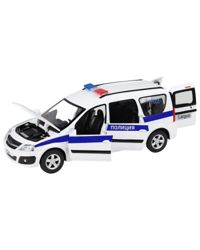 Машина "АВТОПАНОРАМА" LADA LARGUS "Полиция", 1/24, свет, звук, инерция, в/к 24,5*12,5*10,5 см