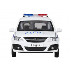Машина "АВТОПАНОРАМА" LADA LARGUS "Полиция", 1/24, свет, звук, инерция, в/к 24,5*12,5*10,5 см
