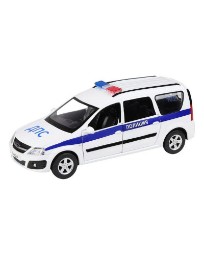 Машина "АВТОПАНОРАМА" LADA LARGUS "Полиция", 1/24, свет, звук, инерция, в/к 24,5*12,5*10,5 см