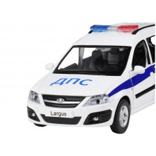 Машина "АВТОПАНОРАМА" LADA LARGUS "Полиция", 1/24, свет, звук, инерция, в/к 24,5*12,5*10,5 см