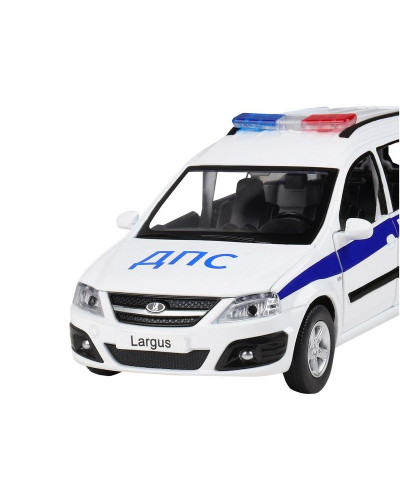 Машина "АВТОПАНОРАМА" LADA LARGUS "Полиция", 1/24, свет, звук, инерция, в/к 24,5*12,5*10,5 см