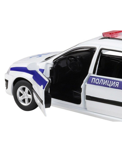 Машина "АВТОПАНОРАМА" LADA LARGUS "Полиция", 1/24, свет, звук, инерция, в/к 24,5*12,5*10,5 см