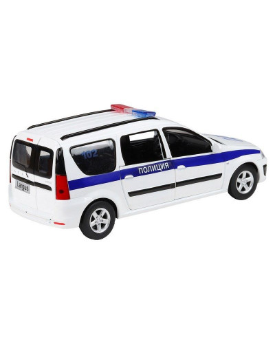 Машина "АВТОПАНОРАМА" LADA LARGUS "Полиция", 1/24, свет, звук, инерция, в/к 24,5*12,5*10,5 см
