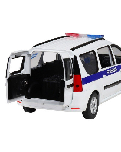 Машина "АВТОПАНОРАМА" LADA LARGUS "Полиция", 1/24, свет, звук, инерция, в/к 24,5*12,5*10,5 см