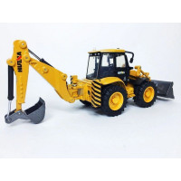 Металлический колесный экскаватор HUI NA TOYS 1/50