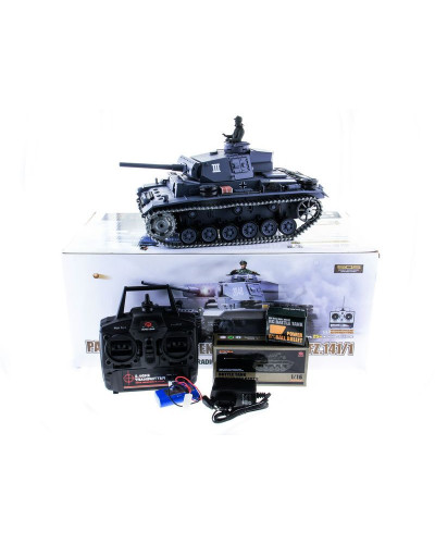 Р/У танк Heng Long 1/16 Panzerkampfwagen III (Германия) 2.4G RTR PRO темно-серый