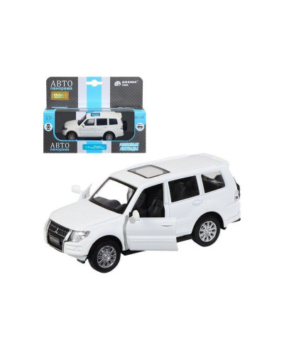 Машина "АВТОПАНОРАМА" Mitsubishi Pajero 4WD Tubro, белый, 1/43, инерция, в/к 17,5*12,5*6,5 см