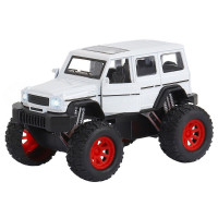Машина "АВТОПАНОРАМА" "Внедорожник", белый, 1/32, свет, звук, инерция, в/к 19*10*12,5 см
