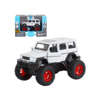 Машина "АВТОПАНОРАМА" "Внедорожник", белый, 1/32, свет, звук, инерция, в/к 19*10*12,5 см