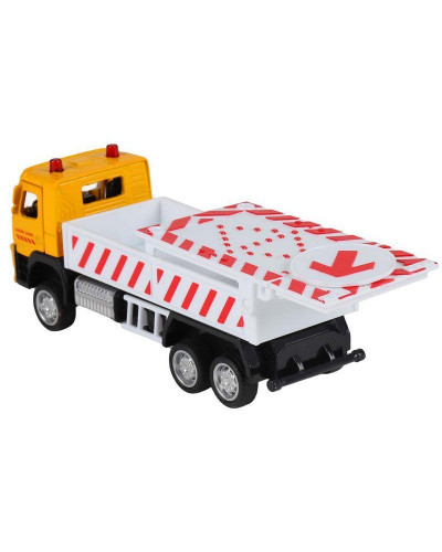 Машина "АВТОПАНОРАМА" VOLVO FM "Дорожные службы", желтый, 1/72, инерция, в/к 17,5*13*6,5 см