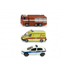 Набор машин Siku 1819RUS Служба спасения 1/55, 3шт, белый/желтый/красный