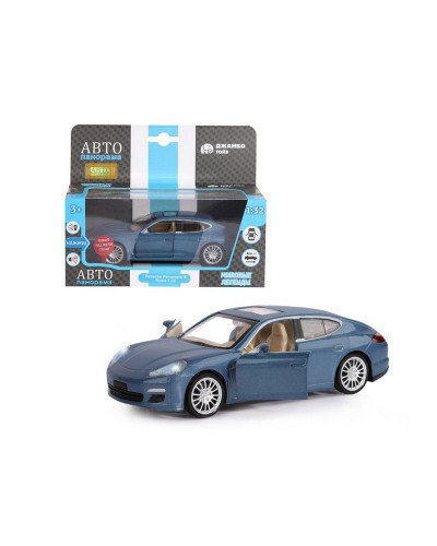 Машина "АВТОПАНОРАМА" Porsche Panamera S, синий, 1/32, свет, звук, инерция, в/к 17,5*13,5*9 см