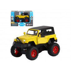 Машина "АВТОПАНОРАМА" "Внедорожник", желтый, 1/32, свет, звук, инерция, в/к 19*10*12,5 см