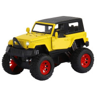 Машина "АВТОПАНОРАМА" "Внедорожник", желтый, 1/32, свет, звук, инерция, в/к 19*10*12,5 см