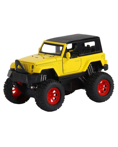 Машина "АВТОПАНОРАМА" "Внедорожник", желтый, 1/32, свет, звук, инерция, в/к 19*10*12,5 см