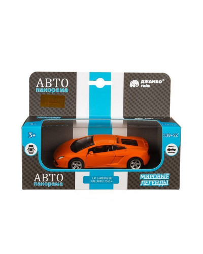 Машина "АВТОПАНОРАМА" Lamborghini Gallardo LP560-4, оранжевый, 1/43, инерция, в/к 17,5*12,5*6,5 см
