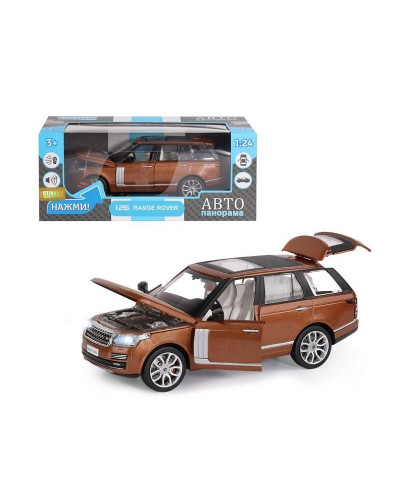 Машина "АВТОПАНОРАМА" Range Rover, оранжевый, 1/26, свет, звук, в/к 24,5*12,5*10,5 см