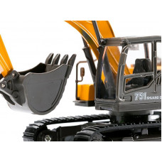 Машина "АВТОПАНОРАМА" ЭКСКАВАТОР НА ГУСЕНИЦАХ, 1/50, желтый, свет, звук, в/к 25*10*13 см