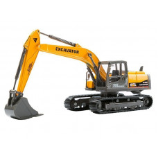 Машина "АВТОПАНОРАМА" ЭКСКАВАТОР НА ГУСЕНИЦАХ, 1/50, желтый, свет, звук, в/к 25*10*13 см