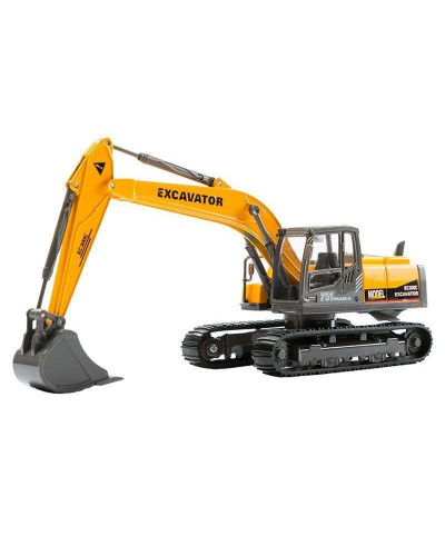 Машина "АВТОПАНОРАМА" ЭКСКАВАТОР НА ГУСЕНИЦАХ, 1/50, желтый, свет, звук, в/к 25*10*13 см