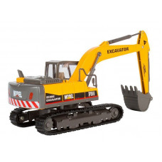 Машина "АВТОПАНОРАМА" ЭКСКАВАТОР НА ГУСЕНИЦАХ, 1/50, желтый, свет, звук, в/к 25*10*13 см