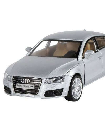 Машина "АВТОПАНОРАМА" Audi A7, серебряный, 1/32, свет, звук, инерция, в/к 17,5*13,5*9 см