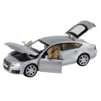 Машина "АВТОПАНОРАМА" Audi A7, серебряный, 1/32, свет, звук, инерция, в/к 17,5*13,5*9 см