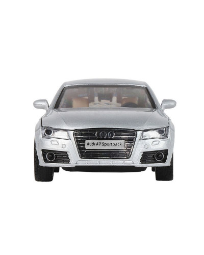 Машина "АВТОПАНОРАМА" Audi A7, серебряный, 1/32, свет, звук, инерция, в/к 17,5*13,5*9 см
