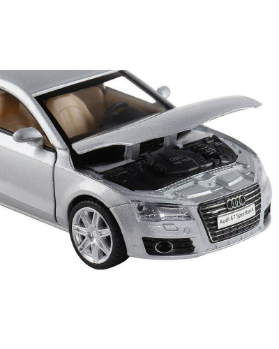 Машина "АВТОПАНОРАМА" Audi A7, серебряный, 1/32, свет, звук, инерция, в/к 17,5*13,5*9 см