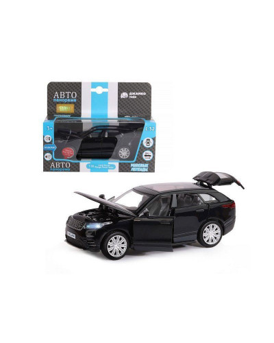 Машина "АВТОПАНОРАМА" Range Rover Velar, черный, 1/32, свет, звук, инерция, в/к 17,5*12,5*6,5