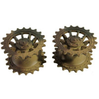 Ведущая звездочка 2 шт и ленивец 2 штуки для танка Tiger (металл) поздняя версия - окрашенная