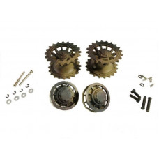 Ведущая звездочка 2 шт и ленивец 2 штуки для танка Tiger (металл) поздняя версия - окрашенная