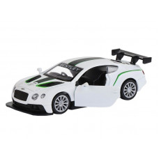 Машина "АВТОПАНОРАМА" Bentley Continental GT3, белый, 1/43, инерция, в/к 17,5*12,5*6,5 см