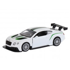 Машина "АВТОПАНОРАМА" Bentley Continental GT3, белый, 1/43, инерция, в/к 17,5*12,5*6,5 см