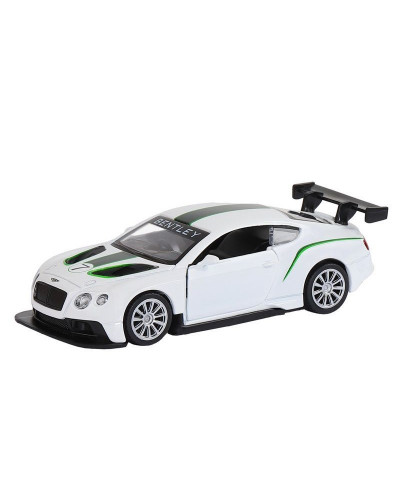Машина "АВТОПАНОРАМА" Bentley Continental GT3, белый, 1/43, инерция, в/к 17,5*12,5*6,5 см