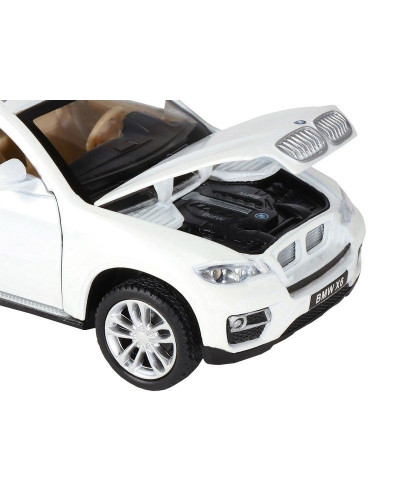 Машина "АВТОПАНОРАМА" BMW X6, белый, 1/32 , свет, звук, инерция, в/к 17,5*13,5*9 см