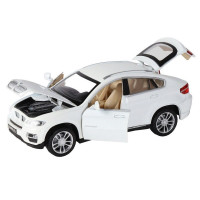Машина "АВТОПАНОРАМА" BMW X6, белый, 1/32 , свет, звук, инерция, в/к 17,5*13,5*9 см