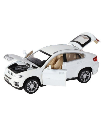 Машина "АВТОПАНОРАМА" BMW X6, белый, 1/32 , свет, звук, инерция, в/к 17,5*13,5*9 см