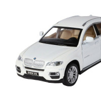 Машина "АВТОПАНОРАМА" BMW X6, белый, 1/32 , свет, звук, инерция, в/к 17,5*13,5*9 см